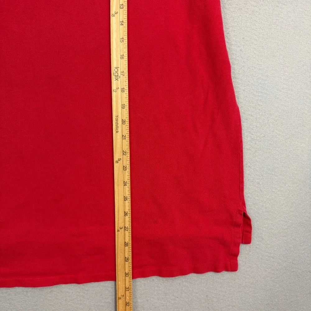Vintage Polo Ralph Lauren Shirt Men XL Red Solid Short Sleeve Made in USA Cotton